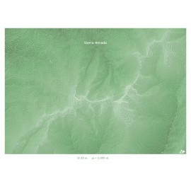 Sierra Nevada 3000 - Lámina (40 x 30 cm) curvas de nivel